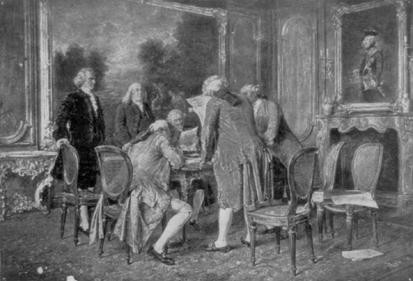 簽署巴黎條約草案 Signing of the preliminary Treaty of Paris 