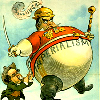 1900年競選時布萊安吹走競爭對手麥利金(William McKinley) 的漫畫