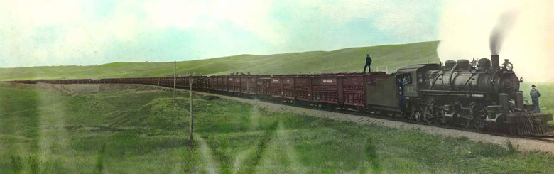 Great Northern train, west of Minot, North Dakota