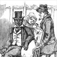 Newspaper illustration 'Negro expulsion from railway car, Philadelphia.'