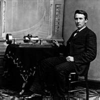 Thomas Edison with Cylinder Phonograph 1878.