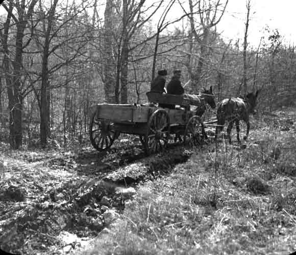 Photograph of a rural dirt road in Illinois, 1920.