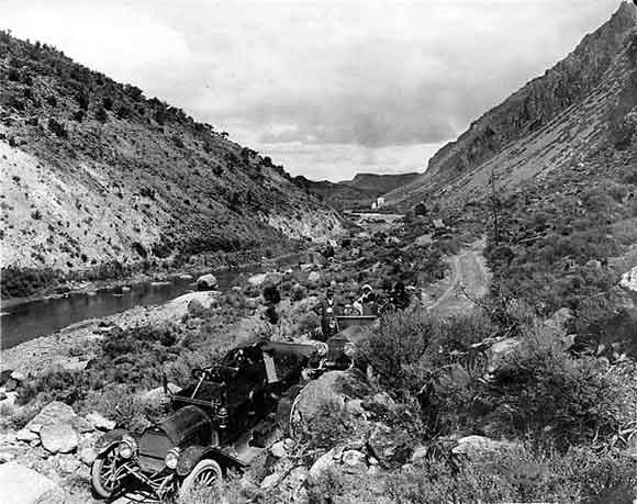 Photograph of typical auto road near Taos, New Mexico, 1910.