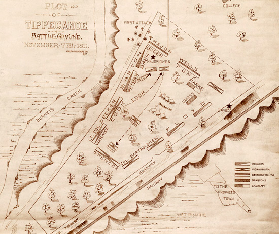 1811年的「蒂珀卡努戰役秘密計畫」（Plot of Tippecanoe battleground）