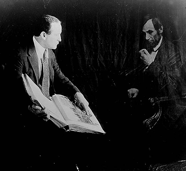 Houdini and the ghost of Abraham Lincoln.