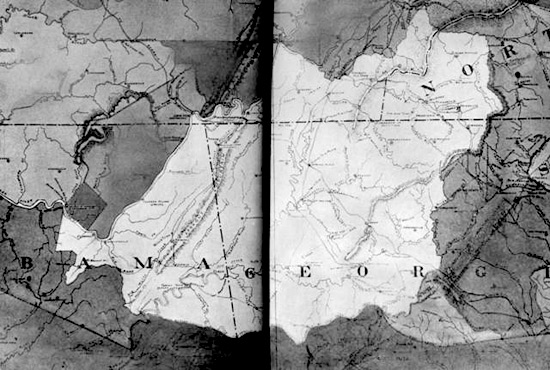 1835年東部卻洛奇族(Cherokee) 的地圖 A map of the Eastern Cherokee Nation in 1835 