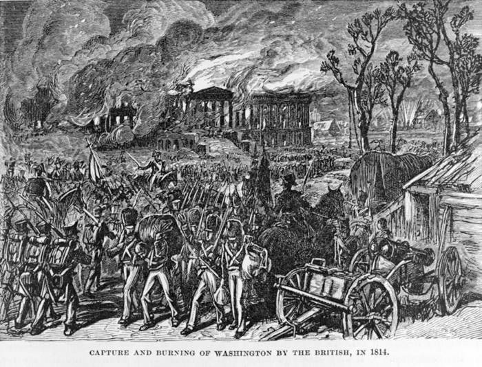 Capture and burning of Washington by the British, in 1814.