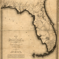 1823年確認的佛羅里達州範圍 Map of Florida, 1823. 