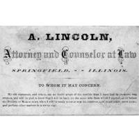 Lincoln's 'business card' (front)
