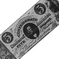 Confederate Five Dollar Bill.