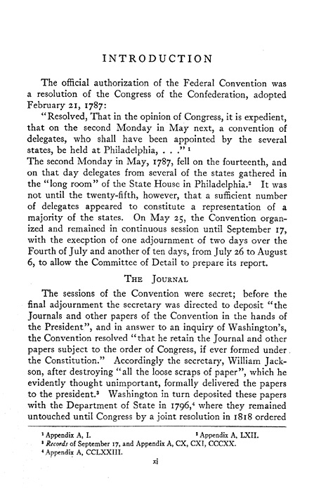 此份文件顯示在1787年5月14日將再度召開憲政大會 This document shows that the Constitutional Convention had decided to meet again, on May 14, 1787.