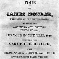 描述詹姆士門羅總統旅程的書籍首頁 Opening page of a book describing the tour of James Monroe 