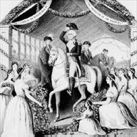 Washington's reception on his way to be inaugurated first president of the United States.