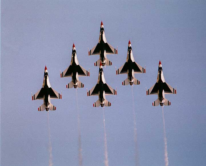 Photo of six planes flying in formation