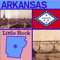 graphic map and images of Arkansas