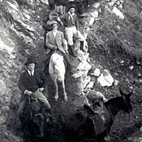 Historic photo of mule riders