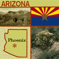 graphic map and images of Arizona