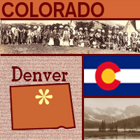 graphic of map, flag and images of Colorado