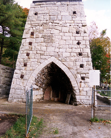 Photo of the Beckley Furnace stack