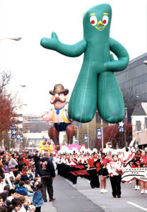 壯觀遊行中的Gumby氣球