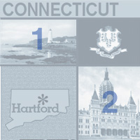 map graphic and images of Connecticut