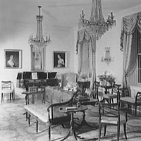 A room filled with early American furniture and decorative art in the Henry Francis du Pont Winterthur Museum