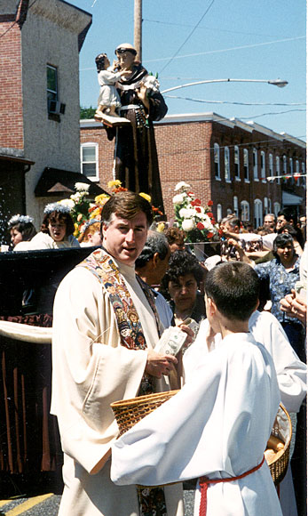 Photo of pastor in the procession