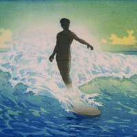 A man surfing in Hawaii