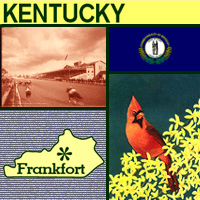 graphic of map, bird and images of Kentucky