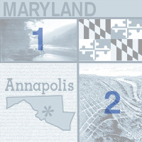 map graphic and images of Maryland
