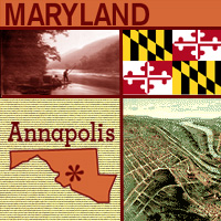 map graphic and images of Maryland