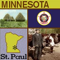 map graphic and images of Minnesota