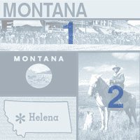 graphic map and images of Montana