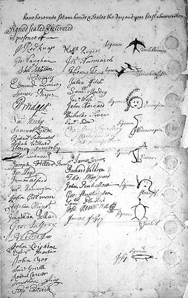 Indian treaty signed at Portsmouth, New Hampshire, in 1713