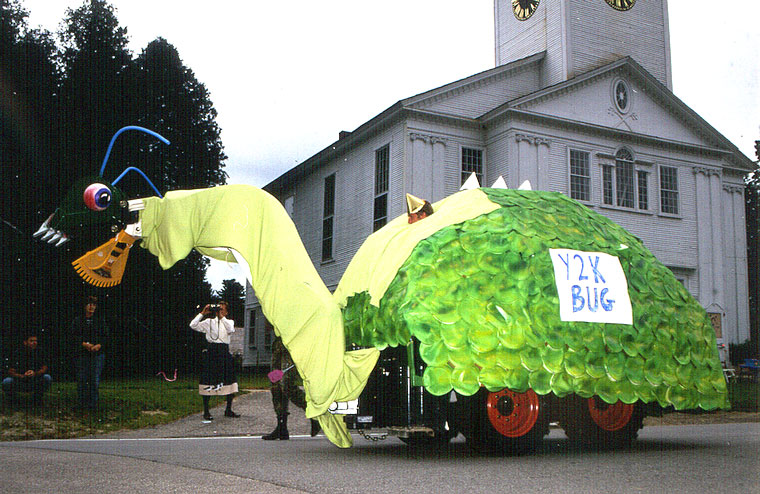 Photo of Y2K Bug float on the street