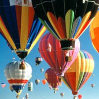 Photo of colorful hot-air balloons in the sky