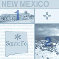 graphic image of map and images of New Mexico