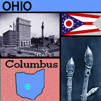 graphic of map, flag and images of Ohio