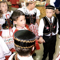 Photo of young dancers in costume at the Oklahoma Czech Festival