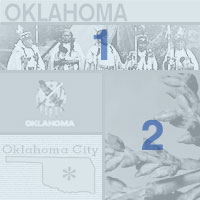 graphic map and images of Oklahoma