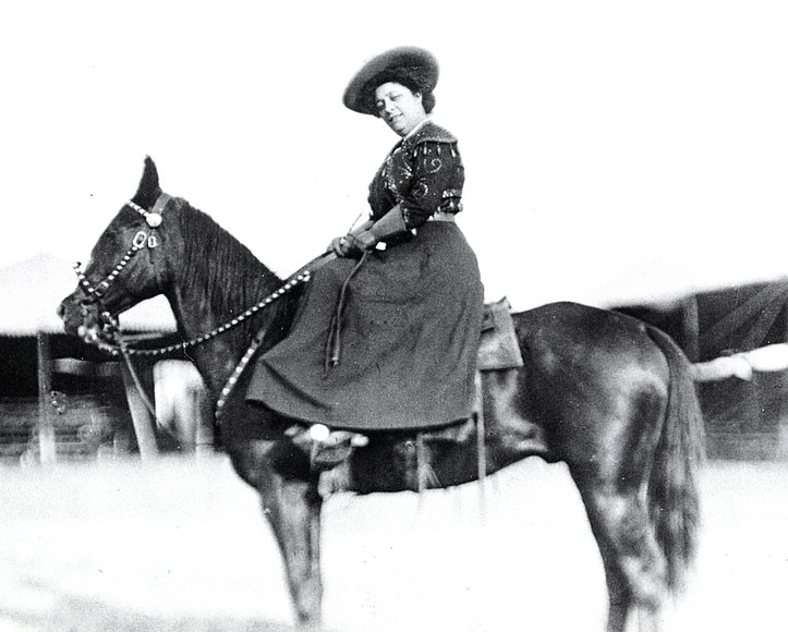 Photo of May Manning Lillie on a horse