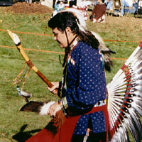Photo of a traditional Catawba dancer, November 1999