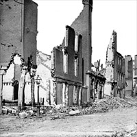 Richmond, Virginia Street in the burned district, 1865.