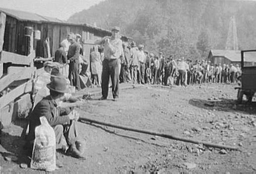 Striking miners drawing rations, West Virginia
