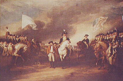 Cornwallis resigning his sword to Washington.