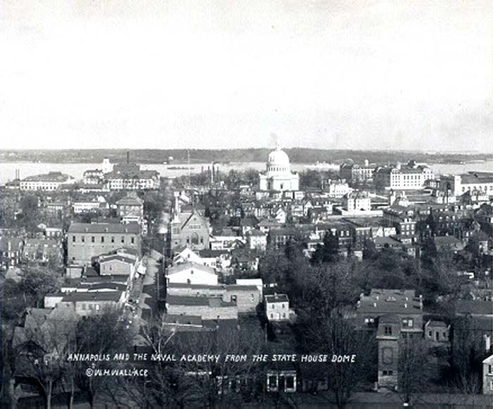 Annapolis and the Naval Academy from the State House dome.