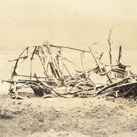 A wrecked German ammunition train