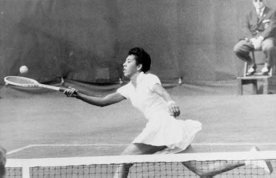 Photo of Althea Gibson Playing Tennis