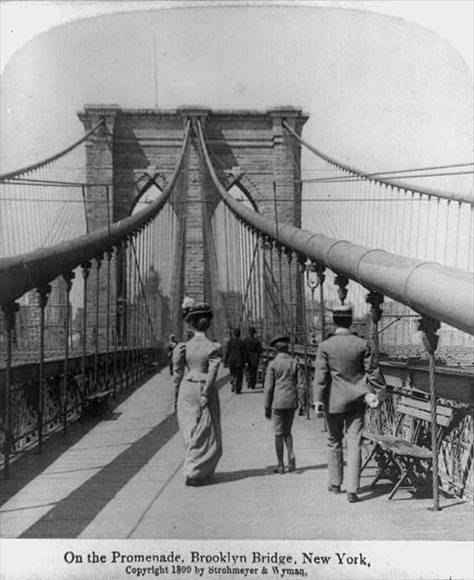 On the Promenade, Brooklyn Bridge, New York