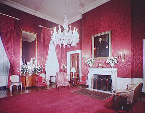 The Red Room inside the White House